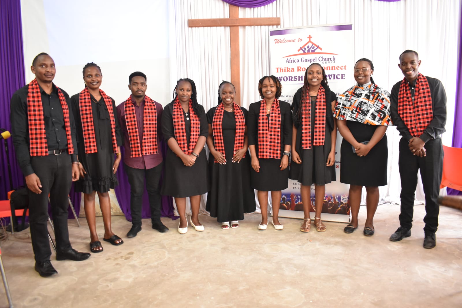 Worship team ministering in song